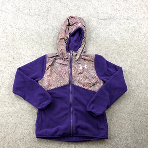 Under Armour Hoodie Girls Medium Purple Fleece Hooded Logo Pullover YOUTH - Picture 1 of 8