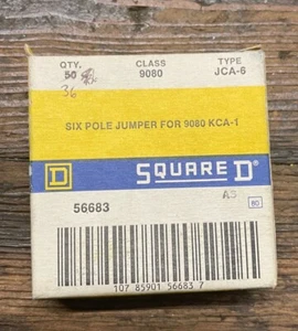 SQUARE D CLASS 9080 TYPE JCA-6 COPPER 6 POLE TERMINAL BLOCK JUMPERS NEW BOX 36 - Picture 1 of 3