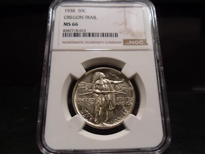1938 MS66 Oregon Trail Silver Commemorative NGC Certified Gem - White - Image 1 of 4