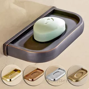 Solid Simple Wall Mounted Bathroom Shower Soap Dish Holder Storage Rack Cup Tray - Picture 1 of 7