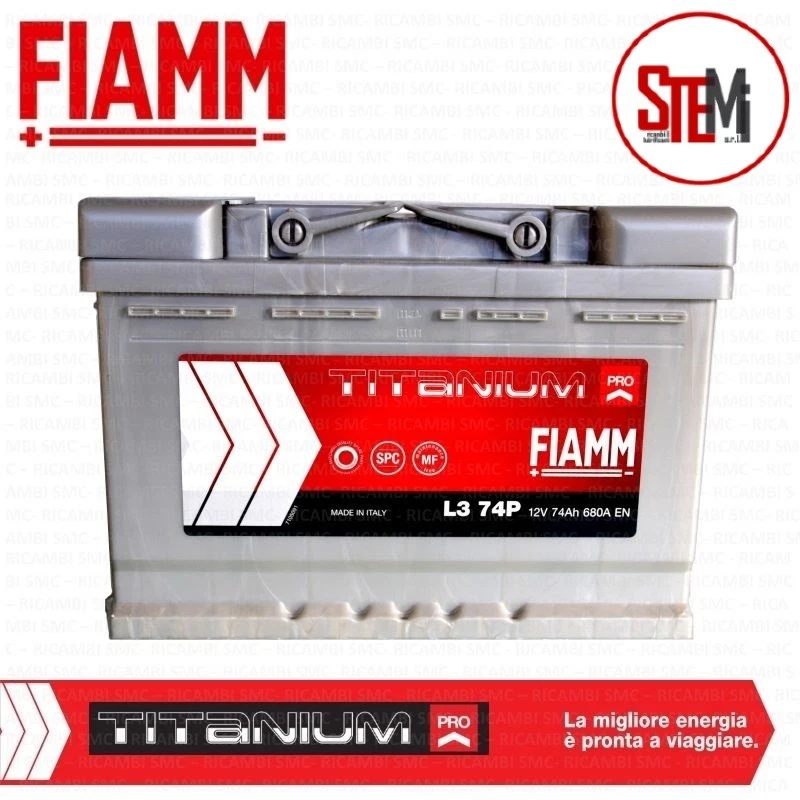 BATTERIA AUTO FIAMM 74Ah 680A POSITIVO A DESTRA (+ DX) COD. L3 74 - 7903776 - Immagine 1 di 1