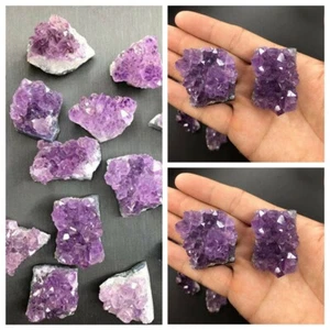 Racimo de piedras curativas ásperas naturales cristal amatista muestra mineral cuarzo - Imagen 1 de 8