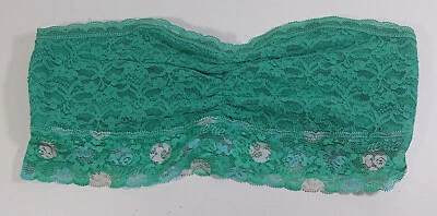 Aerie Womens Bralette Medium Green Floral Lace Bandeau Sweetheart Neck Strapless - Image 1 of 4