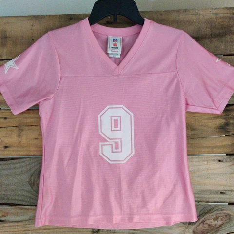 NFL Players Women Pink Dallas Cowboys Tony Romo #9 Football Jersey Small Cover