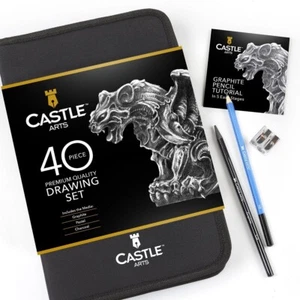 40 Piece Drawing and Sketching Graphite Pencil Art Set in Zip Up Case - Picture 1 of 5
