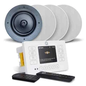 Q Acoustics E120 Bianco Bluetooth HiFi - 4x AudioKraft PCS40 Altoparlanti da soffitto - Foto 1 di 2