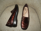 Clarks Collection Gael Angora Women's Brown Croco Patent Slip-On Loafer 8.5M $70