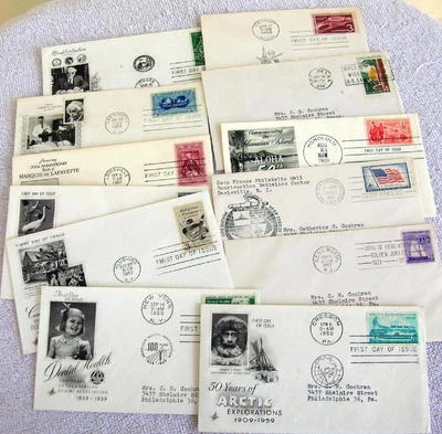 Lot of 12  First Day Cover Stamp Variety Of Topic Lincoln 1959-1960  Lot # F - Image 1 of 4