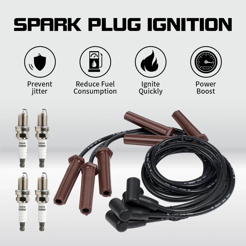 92101008 7MM 6X Spark Plug Wires +4 Spark Plug for Buick Cadillac Chevrolet DR39 - Imagem 1 de 4