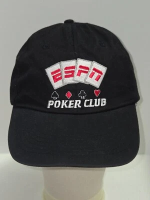 ESPN Poker Club Embroidered Hat – Black Adjustable Cap - Image 1 of 4
