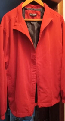 Monterey Club 夹克男式 XL 红色全拉链长袖 — 第 1/4 张图片