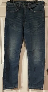 Levis 505 Jeans Mens 34x32 Blue Medium Wash Denim Pants Straight Leg Cotton - Picture 1 of 3