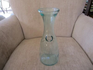VTG Vetreria Etrusca Green Blown Glass Fleur De Lis Carafe Decanter 11" 1000 ml - Picture 1 of 13