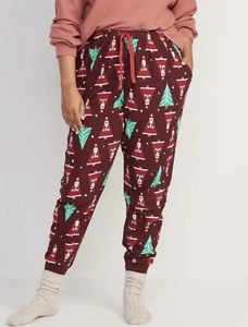 Old Navy Women’s Size 3X ~ Flannel Pajama Pants .. NWT $25 .. Santa & Pine Trees - Picture 1 of 5