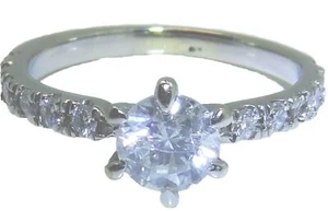 14CT WHITE GOLD 0.8CT DIAMOND SINGLE STONE ENGAGEMENT RING SAFEGUARD CERTIFICATE - Picture 1 of 8