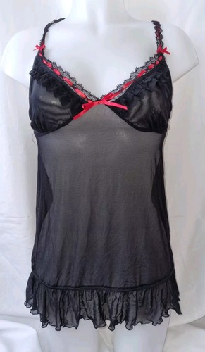 UNDERCOVER Abito nuovo senza etichette Gorgous nero sexy babydoll chemise set perizoma taglia 14 16 (TV)