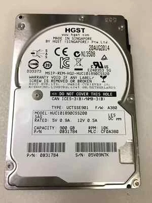 H.G.S.T Tested 900GB 10K SAS 2.5 12Gb/s Server Hard Drive HUC101890CSS200 - Image 1 of 3
