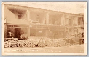 Vintage Long Beach Erdbeben Postkarte 1933 #1650 - Bild 1 von 2
