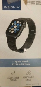Insignia-Stainless Steel Link Band for Apple Watch 42/44/45mm/Ultra 49mm Black - Zdjęcie 1 z 4