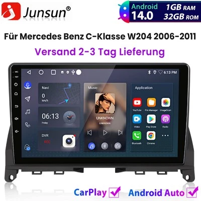 Für Mercedes Benz C Klasse W204 S204 C180 Android 14 Autoradio Carplay Navi 32GB - Bild 1 von 4