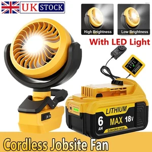 Jobsite Fan for Dewalt 18V XR Battery Portable Camping Fan LED 2 Speed Setting - Picture 1 of 18