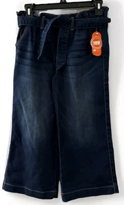 Wonder Nation Girls Wide Leg Jeans Size L 10/12 NWT School Fall Trending Belted - Picture 1 of 12