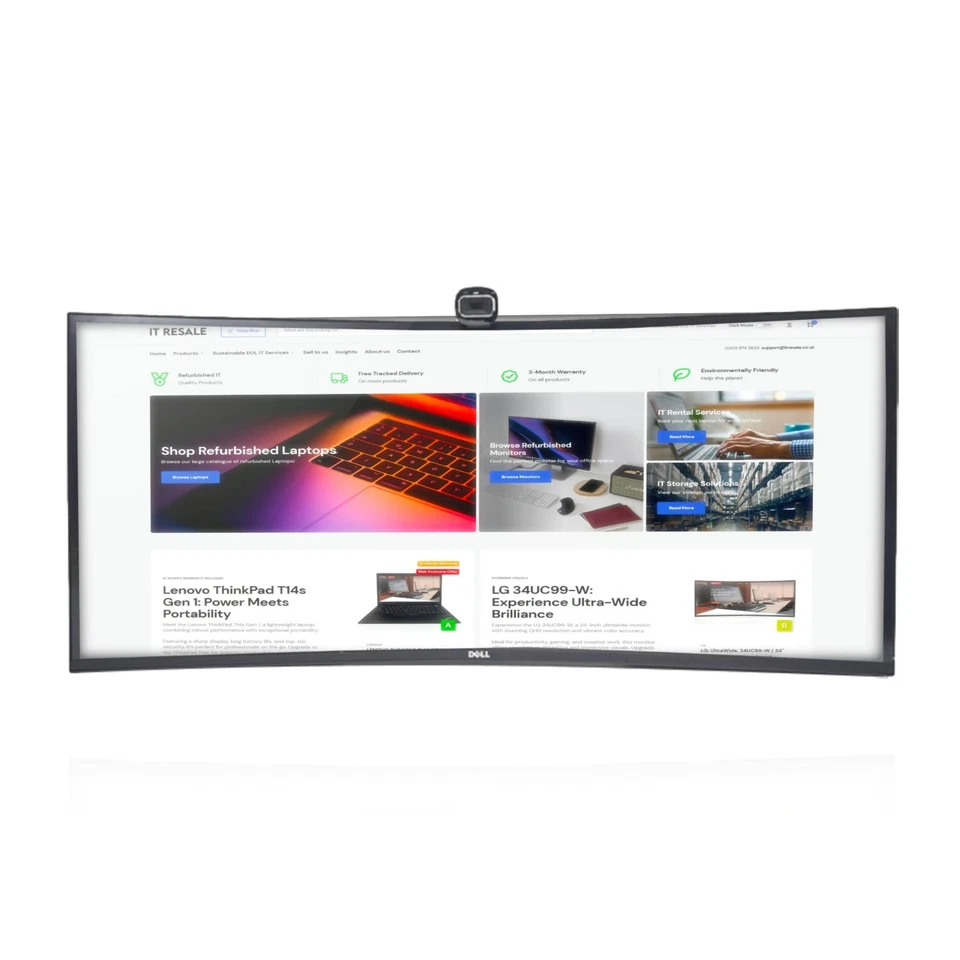 Dell UltraSharp U3417W 34 inch WQHD 3440x1440 HDMI Curved Monitor - Image 1 of 4