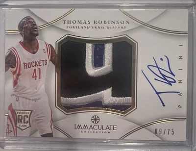 Parche automático de novato Thomas Robinson 2012-13 Immaculate Premium/75 Foto 1 de 2