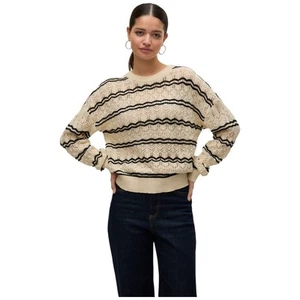 Vero Moda pullover beige nero maglioncino art. Bella 10321528 - Imagen 1 de 6