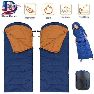 Camping Sleeping Bag Zipped to Double Bags for Family Wearable with Arm Holes - Image 1 of 4