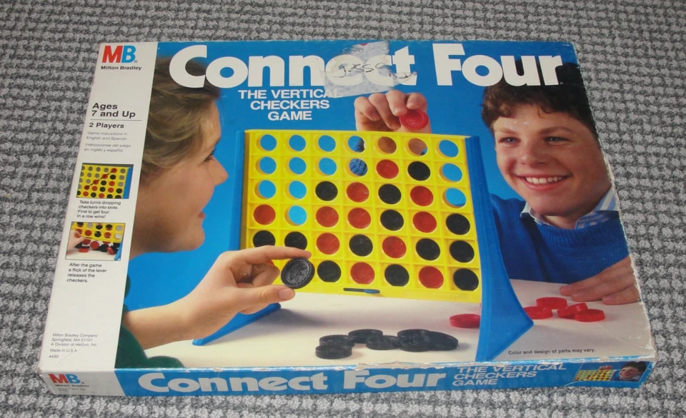 Vintage Connect Four Game By Milton Bradley 1986 Edition Complete Used In Box - Image 1 of 4