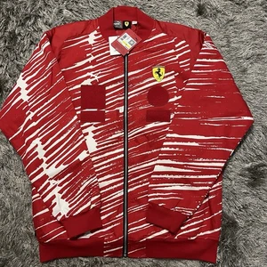 NWT PUMA Joshua Vides X Scuderia Ferrari Race Jacket Sz M Medium Red 62493202 - Picture 1 of 8