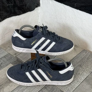 Adidas Retro Hamburgo Reino Unido 9 City Series Azul Gamuza Blanco 3 Rayas Suela Clásica - Imagen 1 de 20
