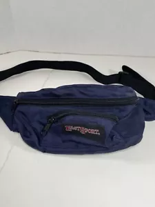 Vintage East Sport Fanny Pack Blue Zip Waist Bag Festival Summer Beach Retro - Picture 1 of 8