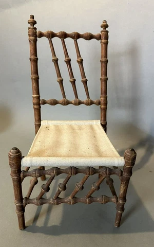 Unusual Antique Victorian Aesthetic Country Folk Art Childs or Doll Chair Cover