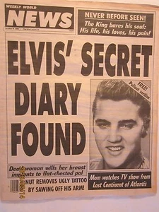 ELVIS' SECRET DIARY FOUND Weekly World News 9. Oktober 1990 [Y59Vb6f] - Bild 1 von 2