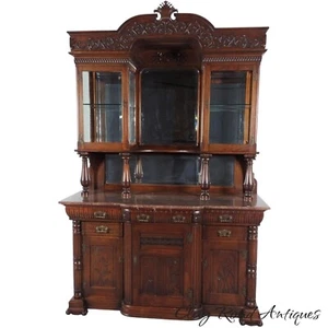 antique 1880 massive carved walnut Victorian sideboard server 8ft 7 inches ! - Picture 1 of 19