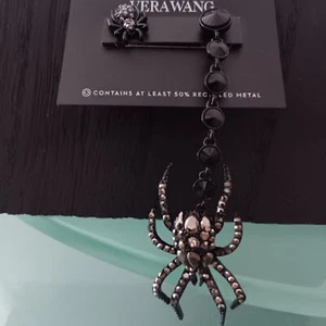 VERA WANG Goth Halloween Spider Black Hematite Crystal Mismatch Earrings**NEW! - Picture 1 of 3