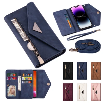for iPhone 17 14 13 11 12 XR XS Max Air Luxury Card Wallet Crossbody Phone Case - Image 1 of 4