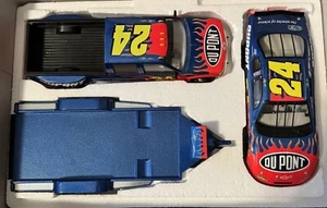 2001 Jeff Gordon Dupont NASCAR Car & Dually Truck & Trailer Action set 1 of 1788 - Picture 1 of 3
