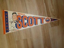 VINTAGE 1989  MIKE SCOTT HOUSTON ASTROS FELT PENNANT 12X 29.5 SUPER NICE ASTROS