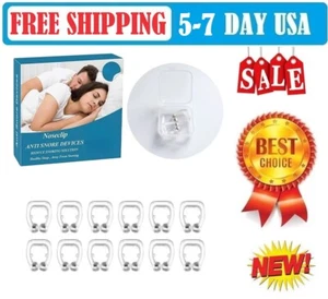 4x Silicone Magnetic Anti Snore Stop Snoring Nose Clip Sleeping Aid Apnea Guard - Picture 1 of 14