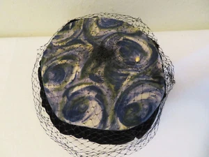 Vintage Starry Night Style Velvet Pillbox Fascinator Hat - Picture 1 of 9