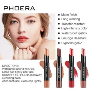 PHOERA 8 Colores Nuevo Lápiz Labial Mate Larga Duración Tinte Labial Impermeable Antiadherente Cu - Imagen 1 de 34