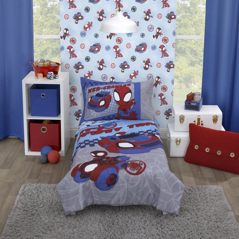 Marvel 8741416R Spidey & His Friends "Spidey Time" 4pc Toddler Bedding