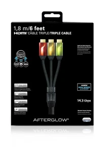 PDP Afterglow Triple HDMI Cable 1.80m Multi Colored Red Orange Green Colored - Picture 1 of 2