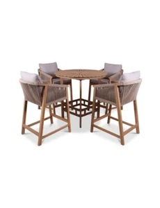 Roma 4 Seat Rope Bar Set With Deluxe Chairs - Picture 1 of 11