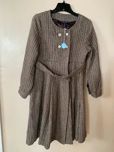 MON PETIT OISEAU Brown Wool Coat Size M MWT - Picture 1 of 6