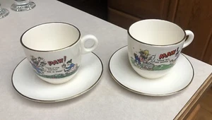 2 Vintage Maw Paw Hillbilly Coffee Cups Come Git Yer Coffee Hand Painted USA - Picture 1 of 11