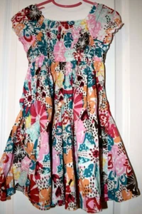 EUC MARKS & SPENCER INDIGO COLLECTION GIRLS FLOWER PRINT DRESS SIZE 3-4 YEARS - Picture 1 of 3